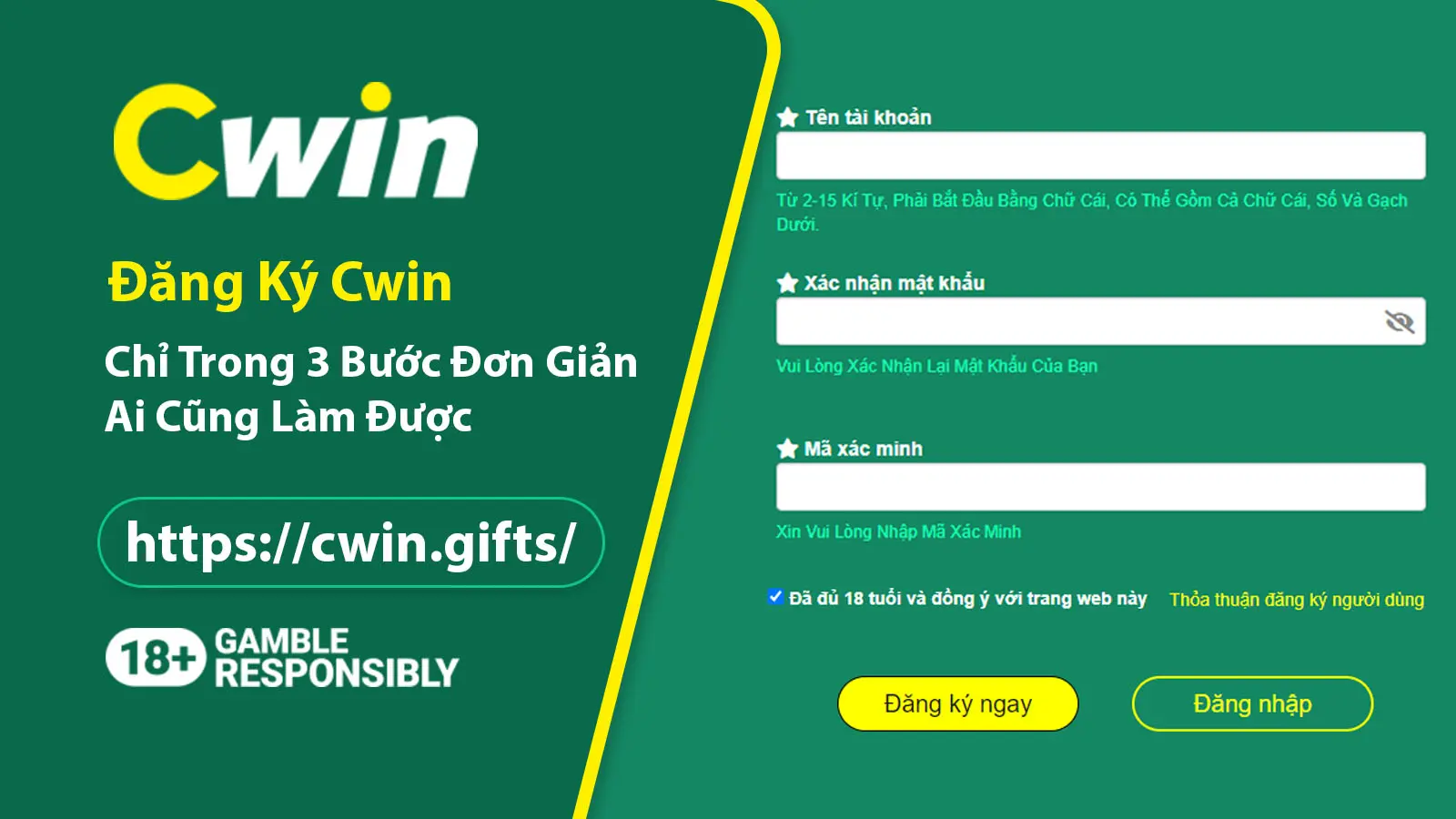 Đăng ký Cwin chỉ trong 3 bước